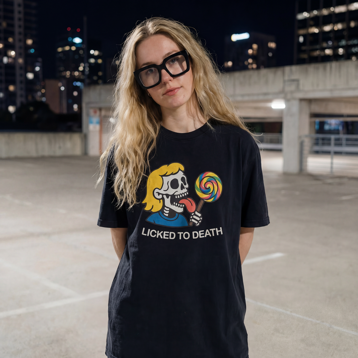 Licked To Death - Oversized Heavy Faded Tee